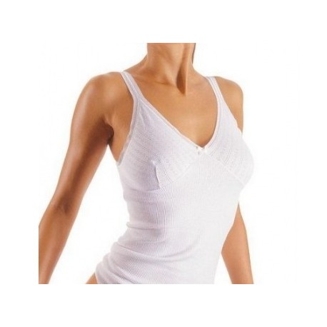 SalGiu Canottiera (3 Pezzi) Donna Forma Seno Intima 100% Cotone Spalla