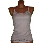 TOP CON MACRAME' IN COTONE LANA