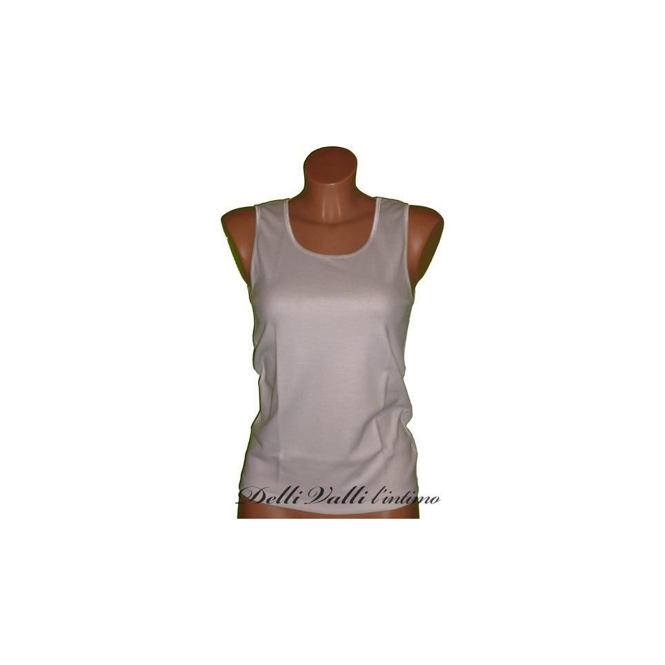 CANOTTA SPALLA LARGA LISCIA IN LANA E SETA DONNA