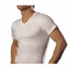 T-SHIRT SCOLLO V IN COTONE LANA