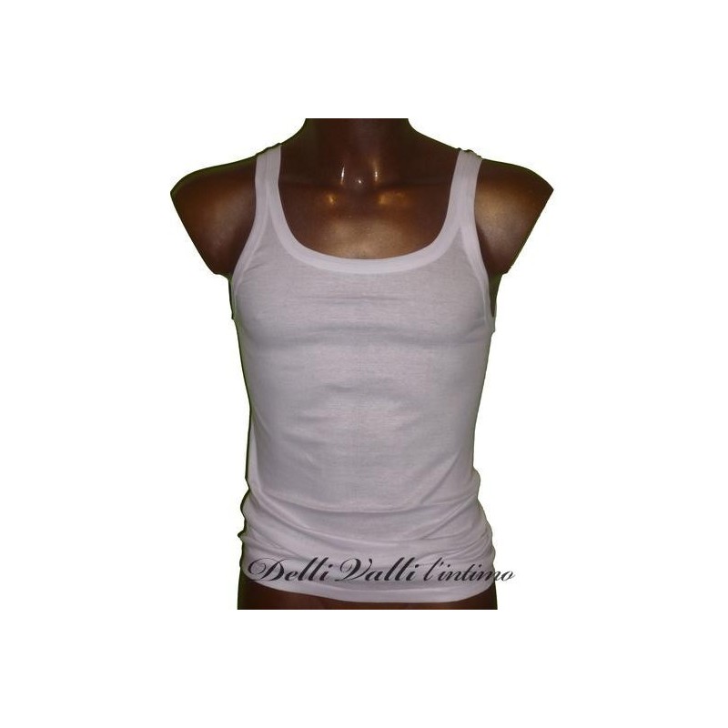 Canotta intima donna in 100% cotone con pizzo canottiera spalla stretta